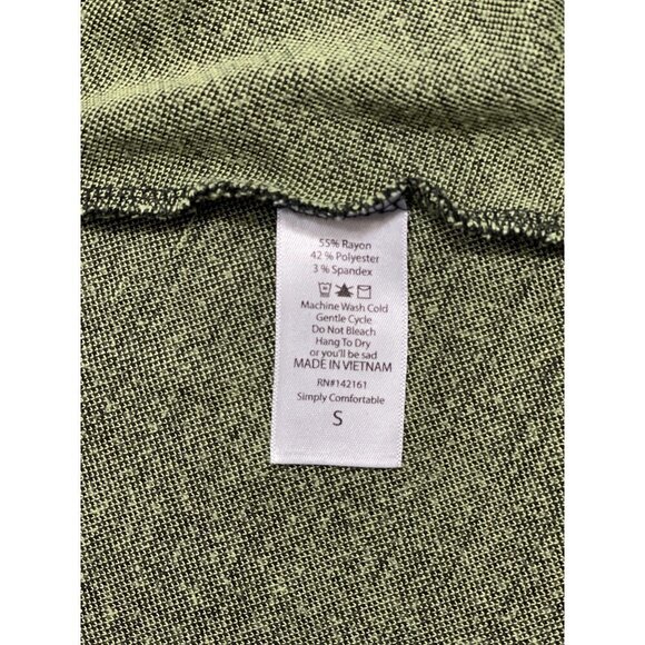 LULAROE "Simply Comfortable" Dress Size Small Green Black A-Line Hi-Lo Stretch - Picture 14 of 15